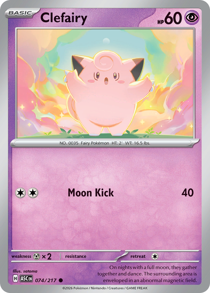Clefairy Non-Holo 074/217 Ascended Heroes Pokémon Card