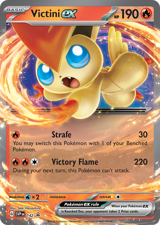 Victini ex Holo 142/225 SVP Black Star Promos Pokémon Card