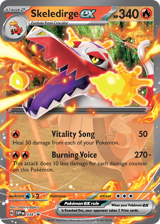 Skeledirge ex Holo 034/225 SVP Black Star Promos Pokémon Card