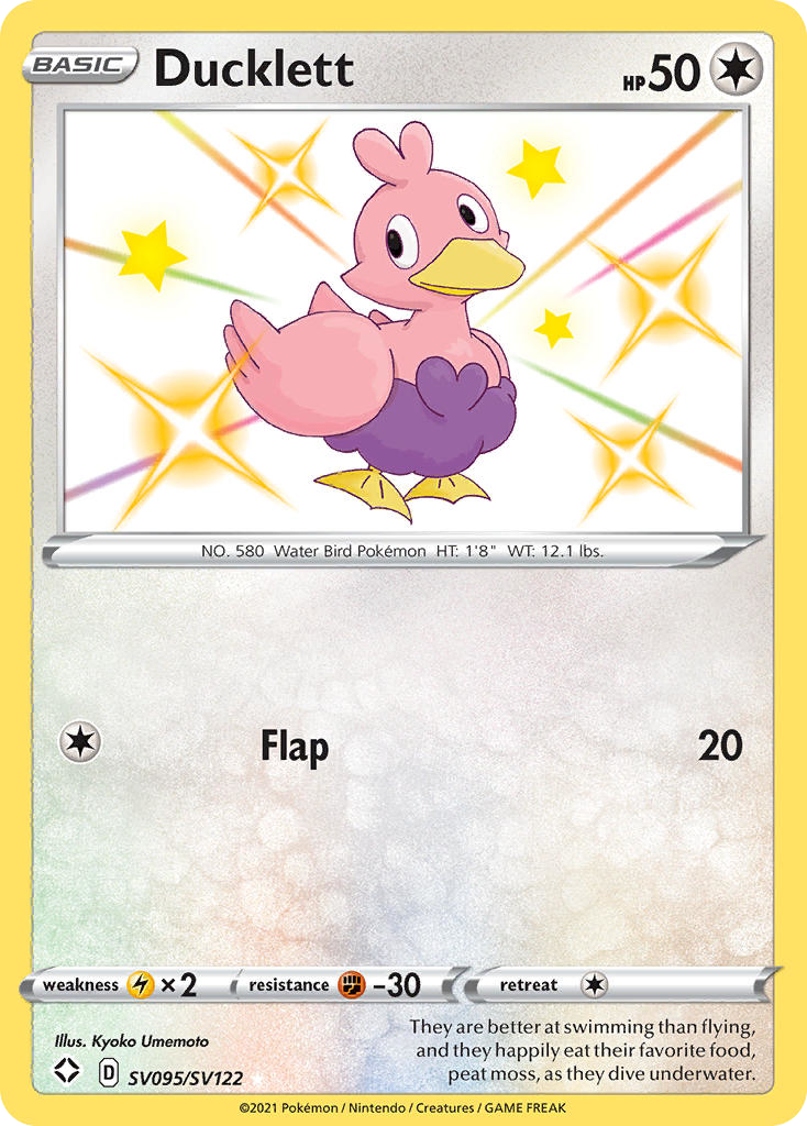 Ducklett Holo 095/122 Shining Fates Shiny Vault Pokémon Card