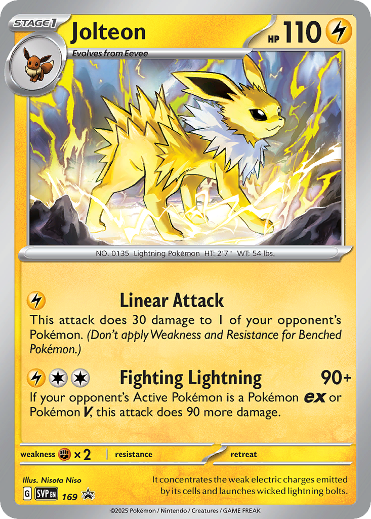 Jolteon Holofoil 169/225 SVP Black Star Promos Pokémon Card