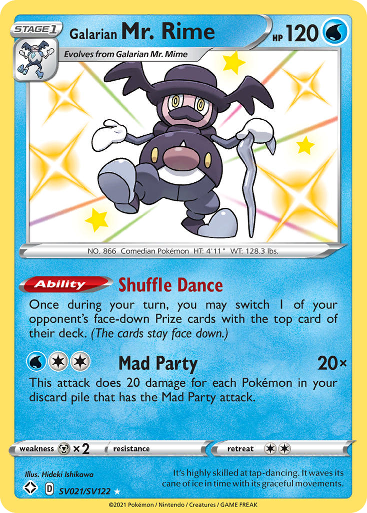 Galarian Mr. Rime Holo 021/122 Shining Fates Shiny Vault Pokémon Card