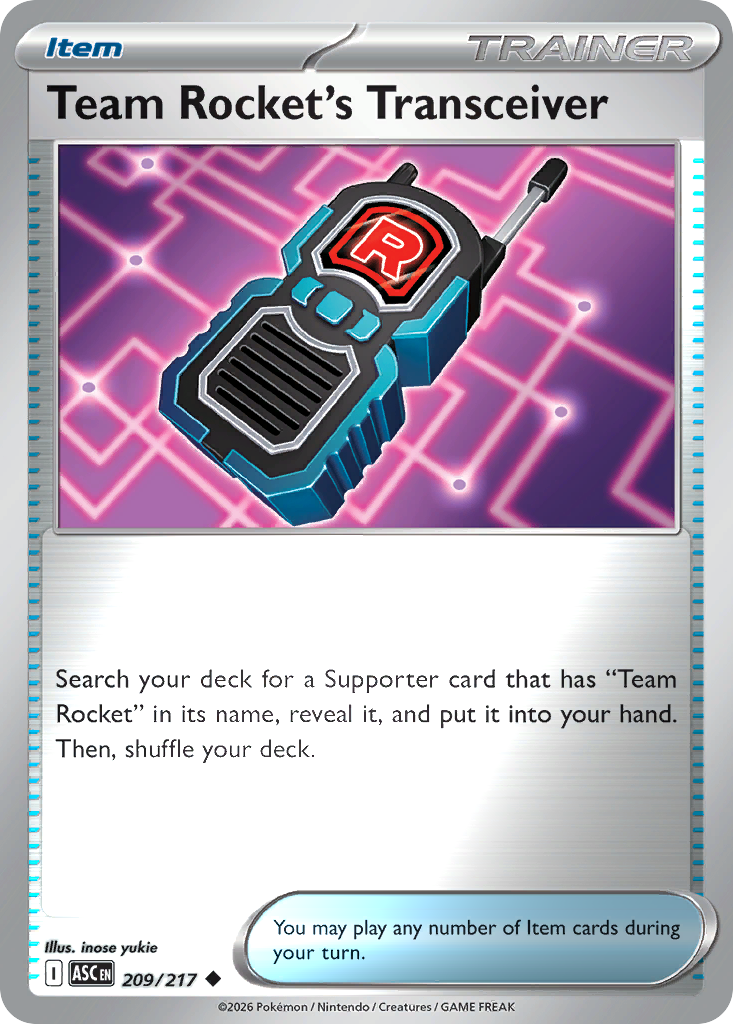 Team Rocket's Transceiver Reverse 209/217 Ascended Heroes Pokémon Card
