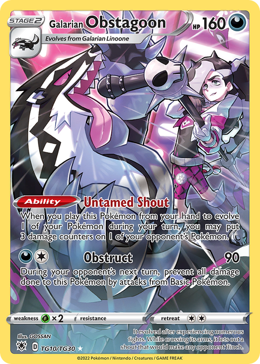 Galarian Obstagoon Holo 010/30 Astral Radiance Trainer Gallery Pokémon Card