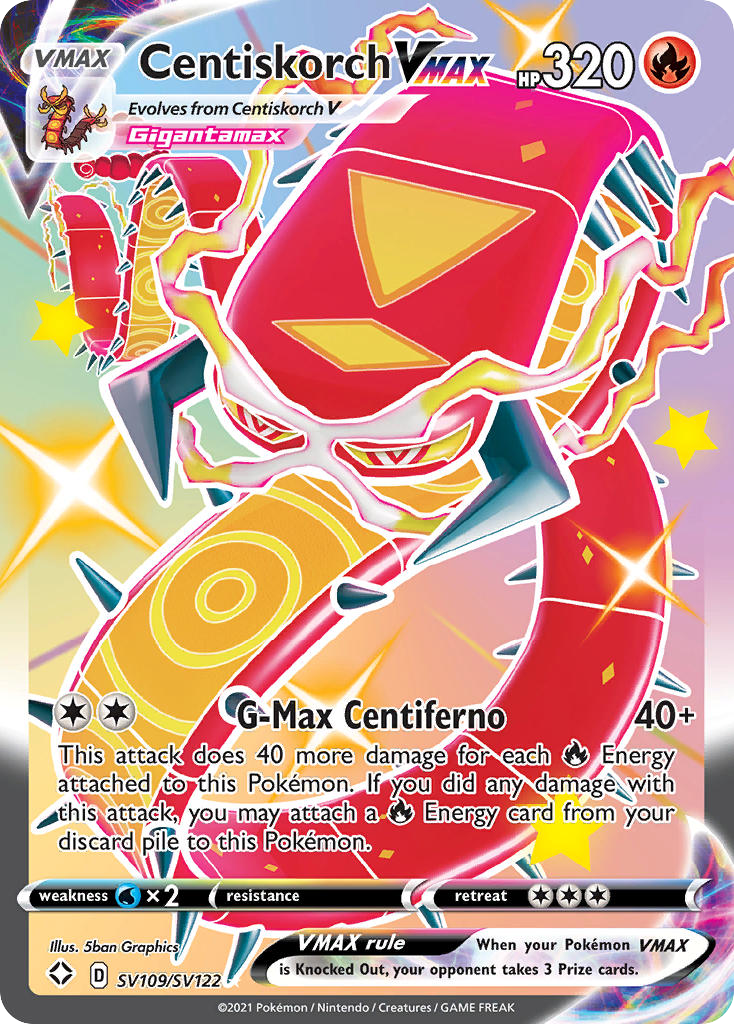 Centiskorch VMAX Holo 109/122 Shining Fates Shiny Vault Pokémon Card