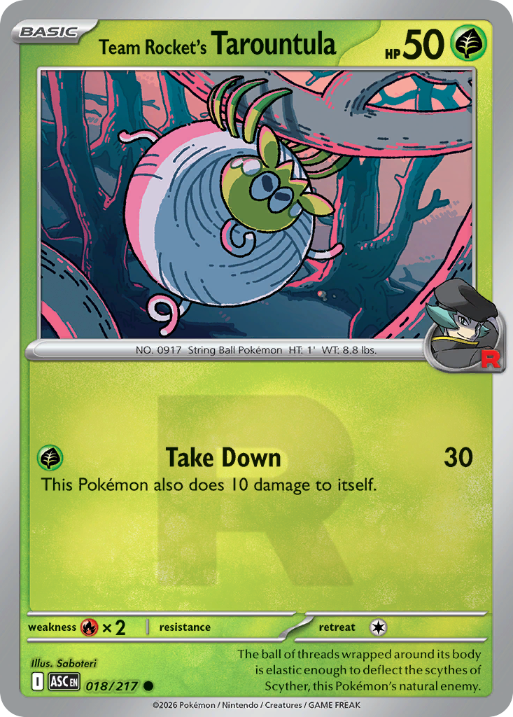 Team Rocket's Tarountula Reverse 018/217 Ascended Heroes Pokémon Card
