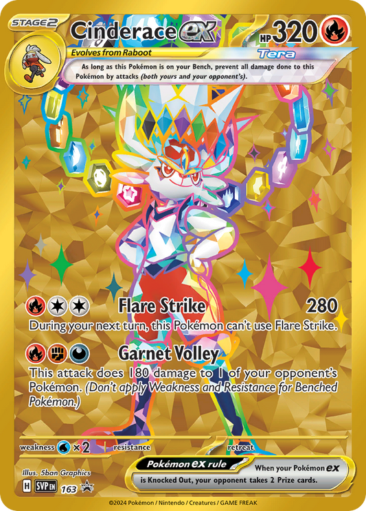 Cinderace ex Holo 163/225 SVP Black Star Promos Pokémon Card
