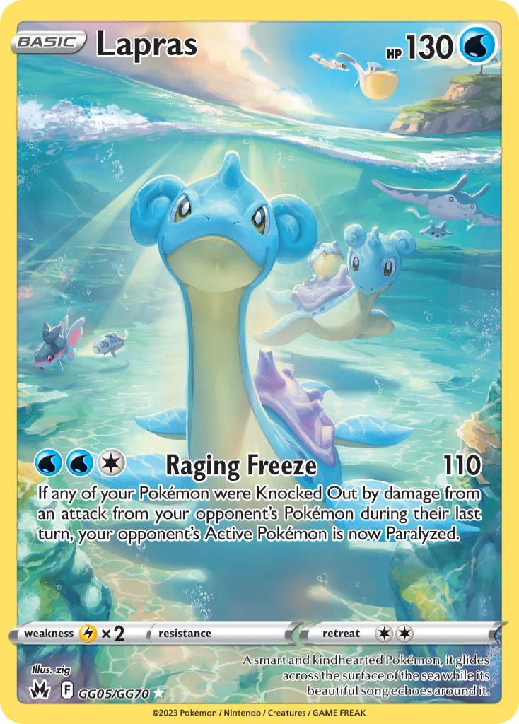 Lapras Holo 005/70 Crown Zenith Galarian Gallery Pokémon Card