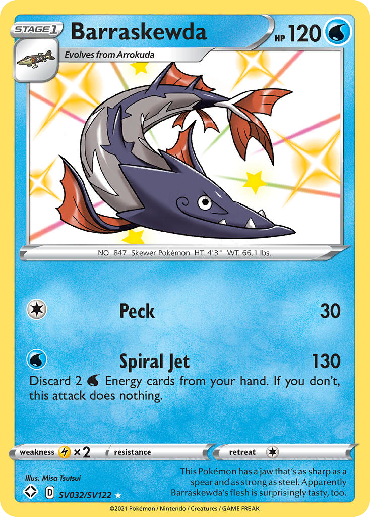 Barraskewda Holo 032/122 Shining Fates Shiny Vault Pokémon Card