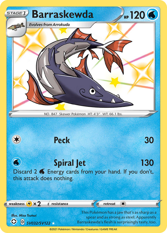 Barraskewda Holo 032/122 Shining Fates Shiny Vault Pokémon Card