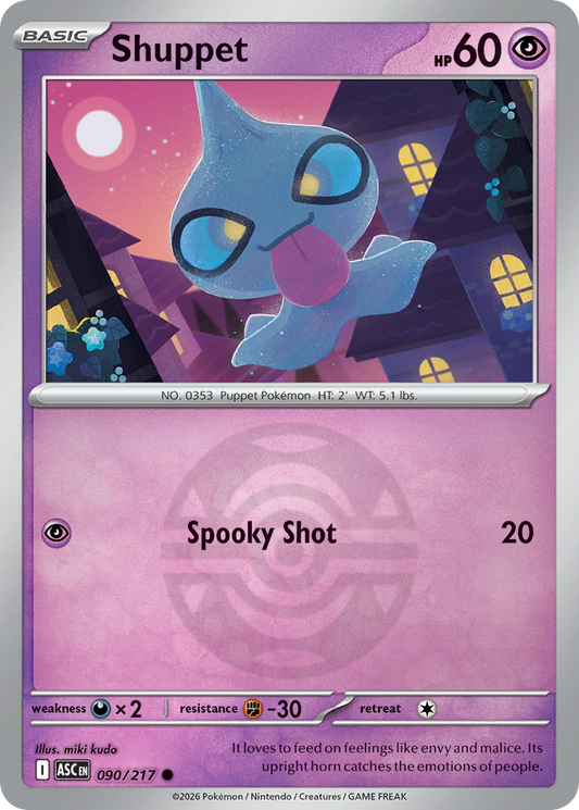 Shuppet Reverse 090/217 Ascended Heroes Pokémon Card