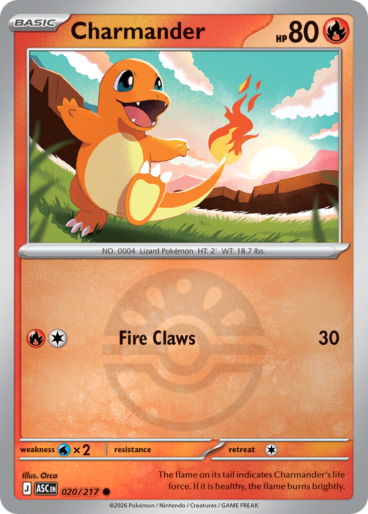 Charmander Reverse 020/217 Ascended Heroes Pokémon Card