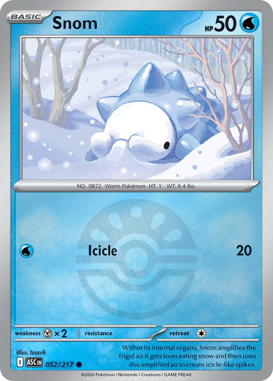 Snom Reverse 052/217 Ascended Heroes Pokémon Card