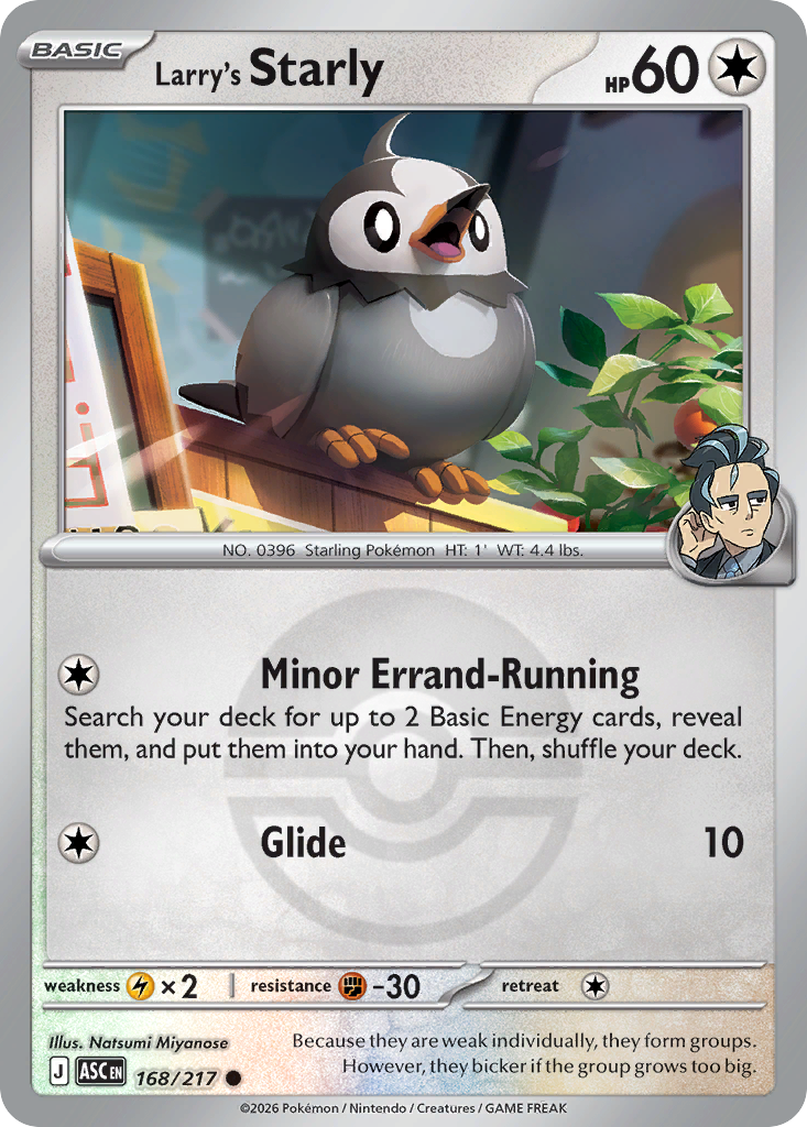 Larry's Starly Reverse 168/217 Ascended Heroes Pokémon Card
