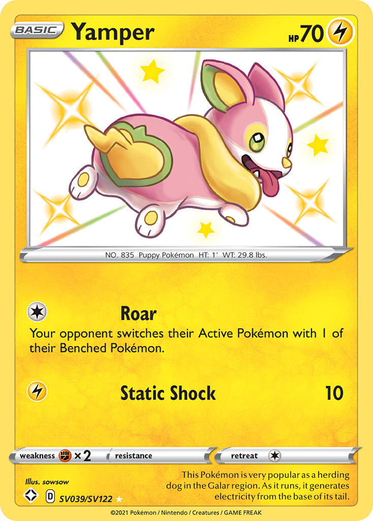Yamper Holo 039/122 Shining Fates Shiny Vault Pokémon Card