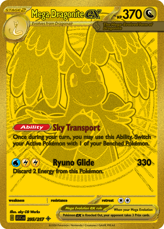 Mega Dragonite ex Holofoil 295/217 Ascended Heroes Pokémon Card