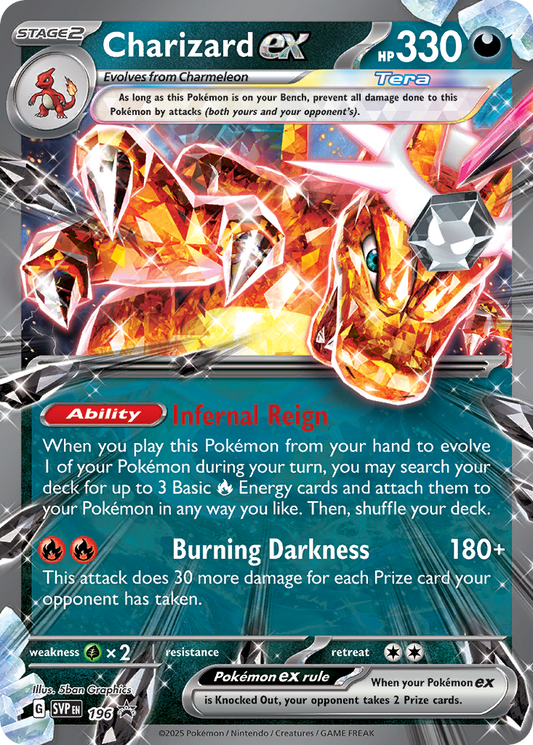 Charizard ex Holo 196/225 SVP Black Star Promos Pokémon Card