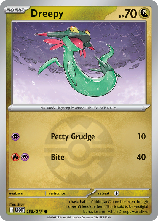 Dreepy Reverse 158/217 Ascended Heroes Pokémon Card