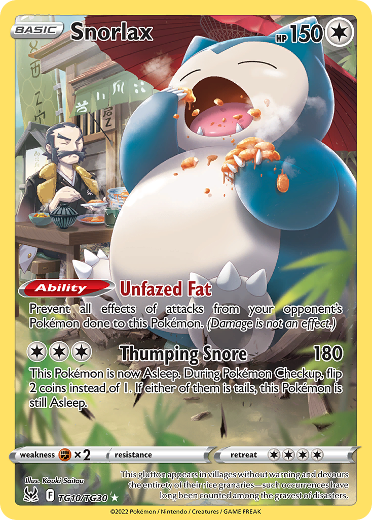 Snorlax Holo 010/30 Lost Origin Trainer Gallery Pokémon Card