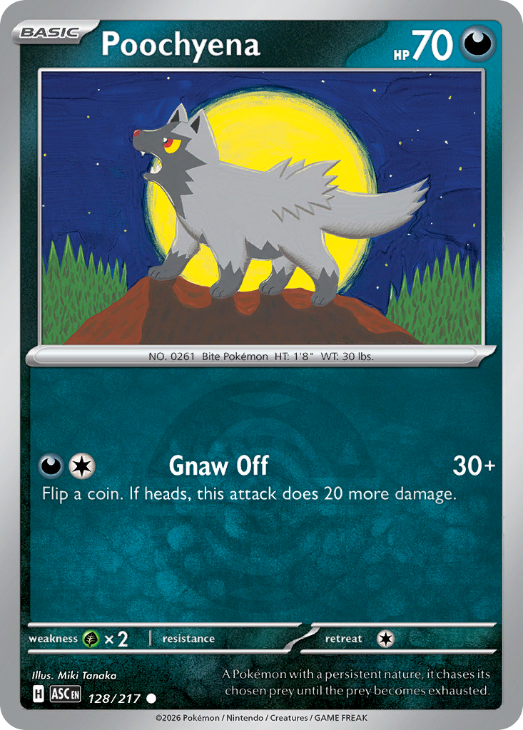Poochyena Reverse 128/217 Ascended Heroes Pokémon Card