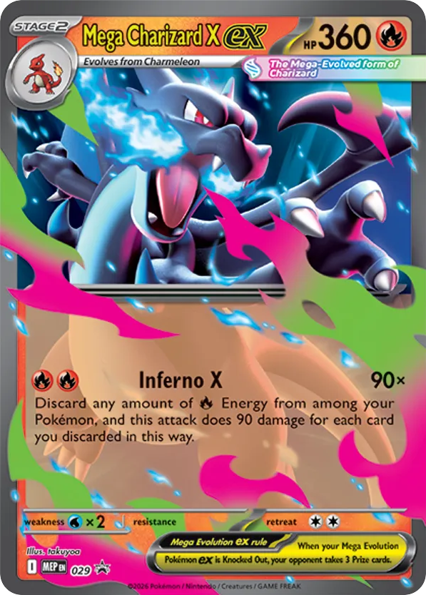Mega Charizard X ex Holo 029/0 MEP Black Star Promos Pokémon Card