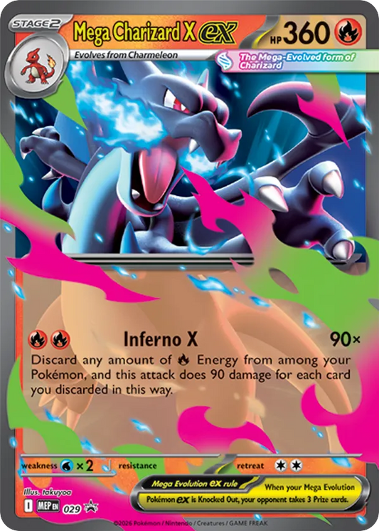 Mega Charizard X ex Holo 029/0 MEP Black Star Promos Pokémon Card