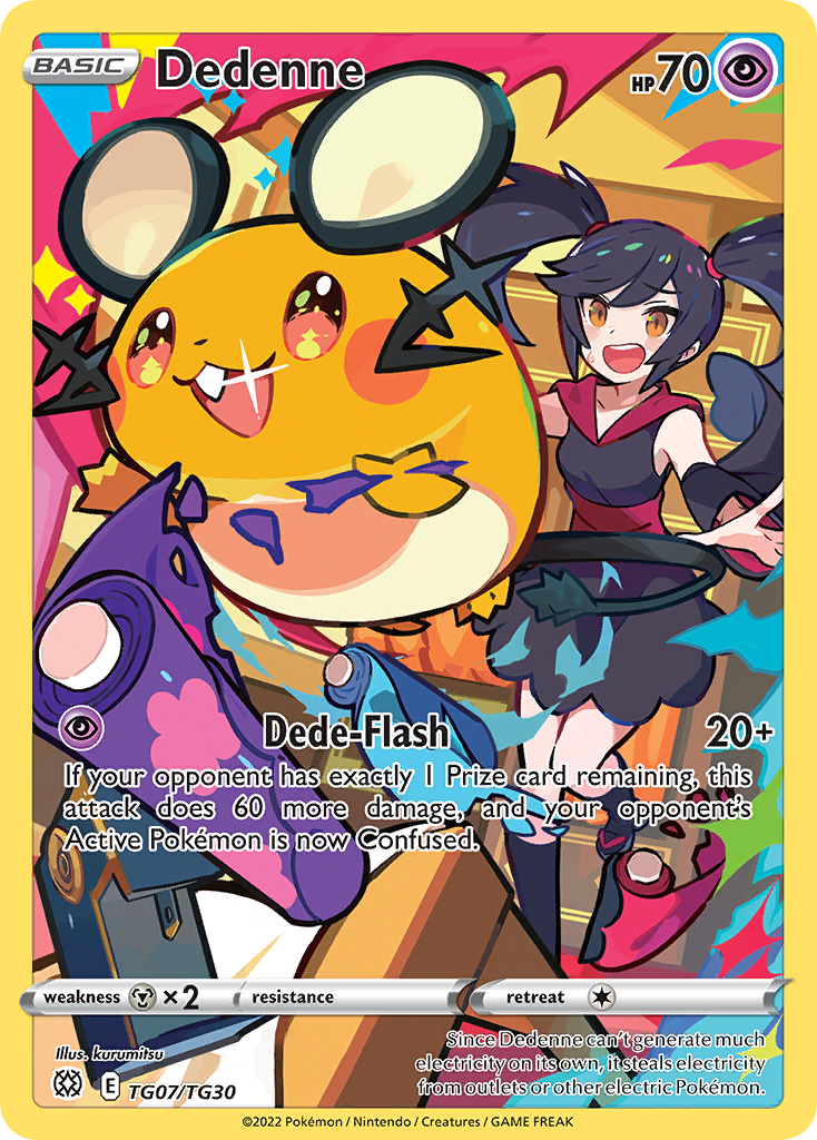 Dedenne Holo 007/30 Brilliant Stars Trainer Gallery Pokémon Card