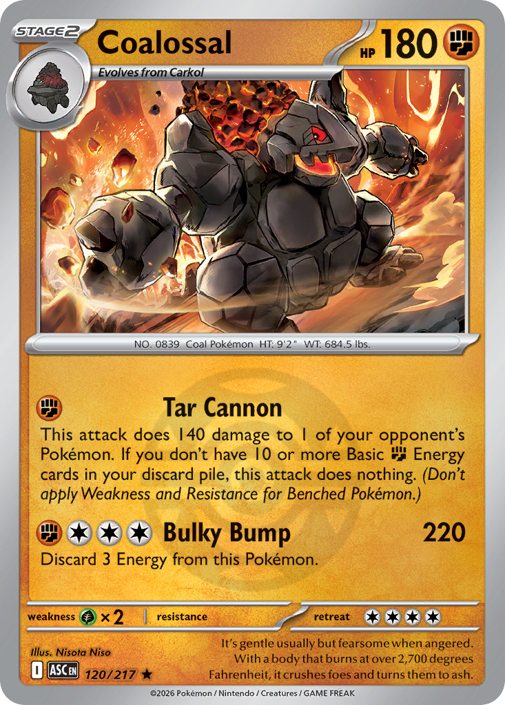 Coalossal Reverse 120/217 Ascended Heroes Pokémon Card