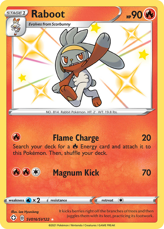 Raboot Holo 016/122 Shining Fates Shiny Vault Pokémon Card