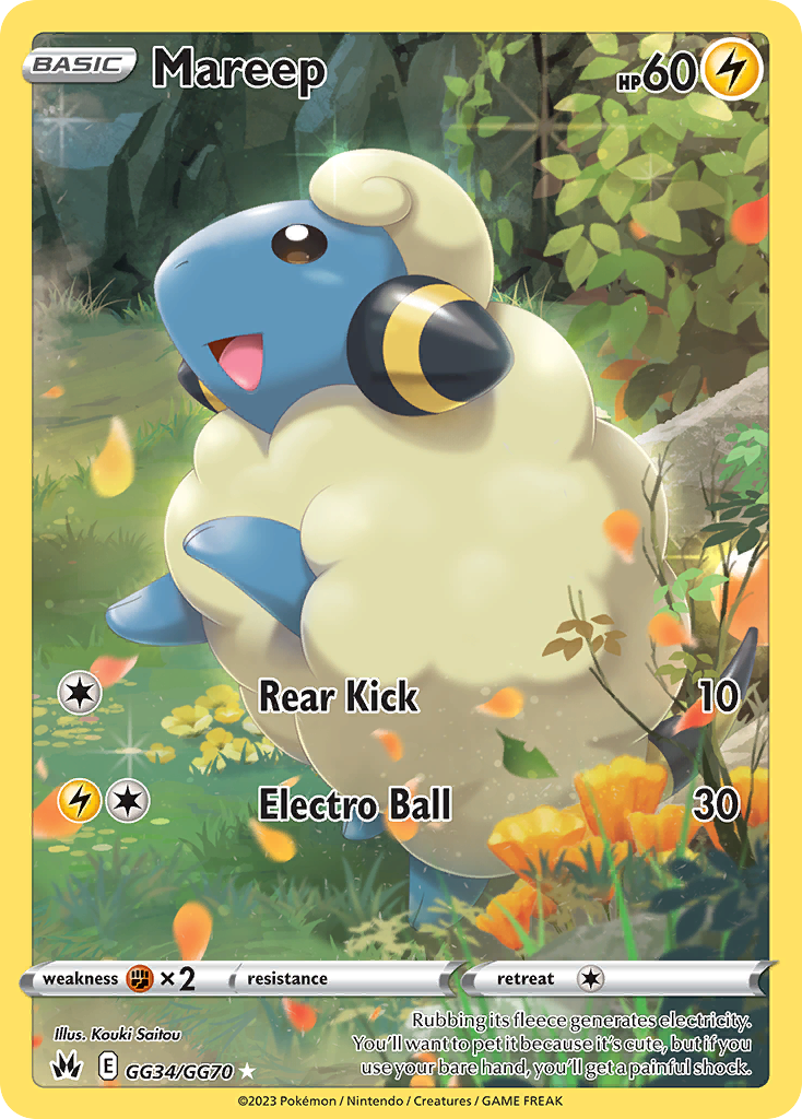 Mareep Holo 034/70 Crown Zenith Galarian Gallery Pokémon Card