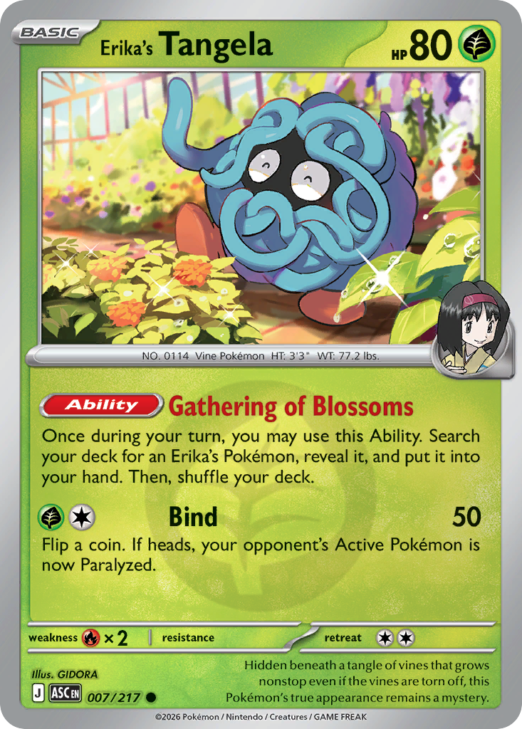 Erika's Tangela Reverse 007/217 Ascended Heroes Pokémon Card