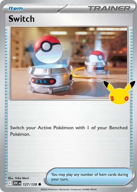 Switch Non-Holo 127/128 30th Celebration Pokémon Card
