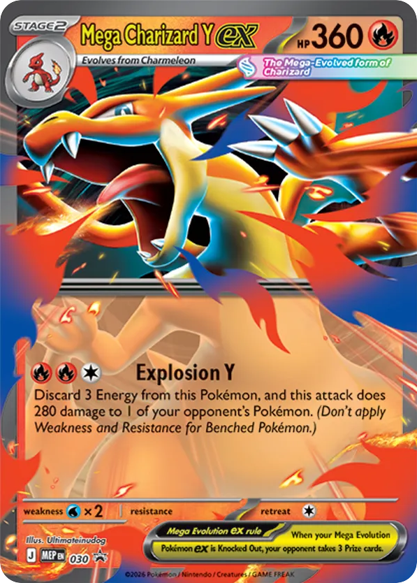 Mega Charizard Y ex Holo 030/0 MEP Black Star Promos Pokémon Card