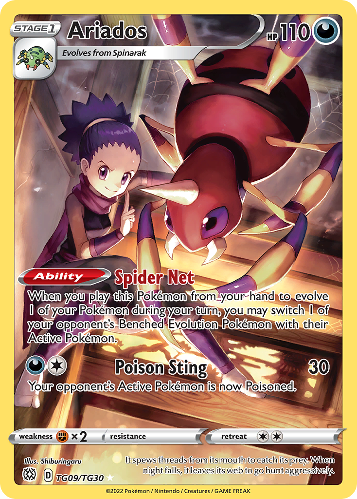 Ariados Holo 009/30 Brilliant Stars Trainer Gallery Pokémon Card