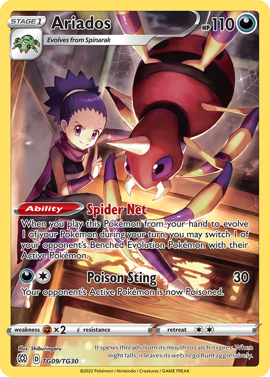 Ariados Holo 009/30 Brilliant Stars Trainer Gallery Pokémon Card