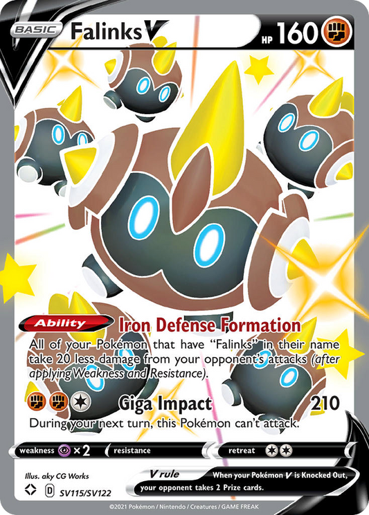 Falinks V Holo 115/122 Shining Fates Shiny Vault Pokémon Card
