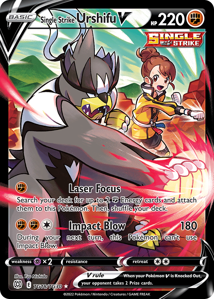 Single Strike Urshifu V Holo 018/30 Brilliant Stars Trainer Gallery Pokémon Card