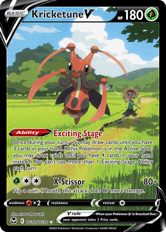 Kricketune V Holo 012/30 Silver Tempest Trainer Gallery Pokémon Card