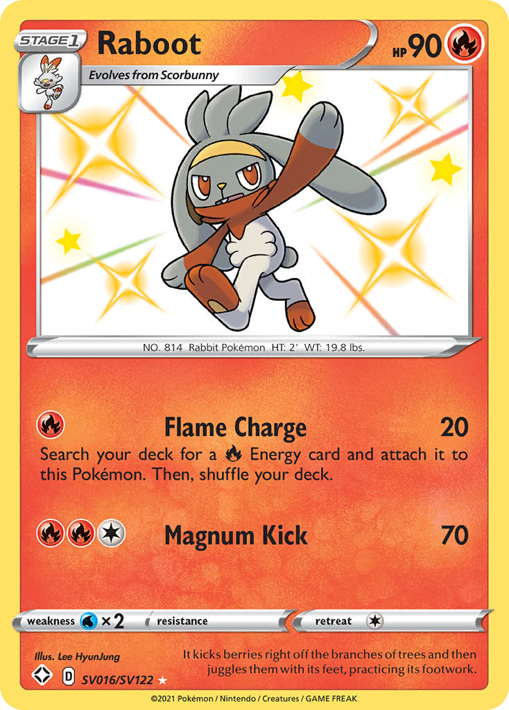 Raboot Holo 016/122 Shining Fates Shiny Vault Pokémon Card