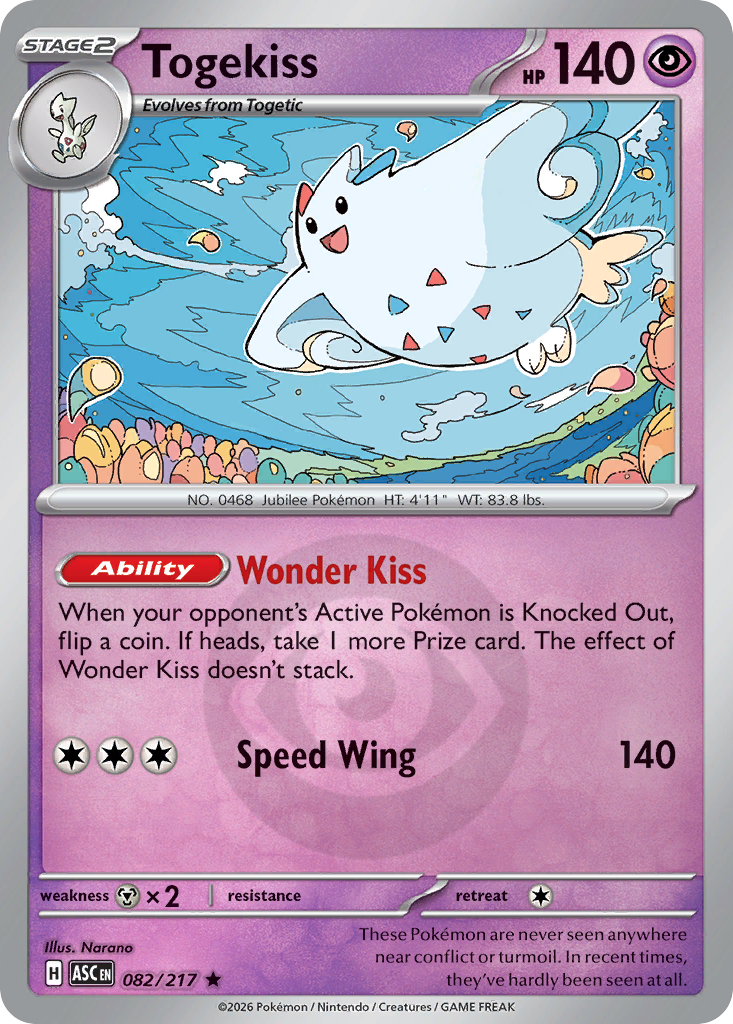 Togekiss Reverse 082/217 Ascended Heroes Pokémon Card
