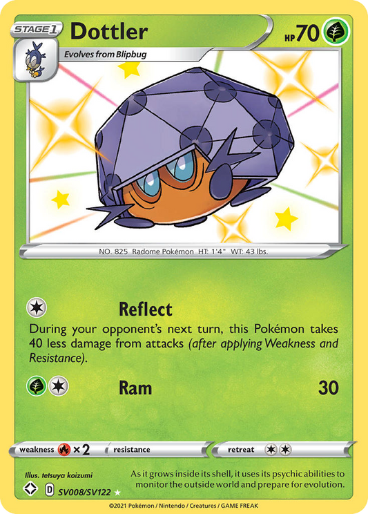 Dottler Holo 008/122 Shining Fates Shiny Vault Pokémon Card