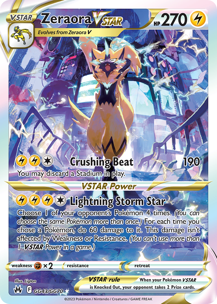 Zeraora VSTAR Holo 043/70 Crown Zenith Galarian Gallery Pokémon Card