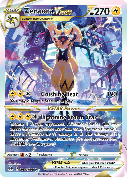 Zeraora VSTAR Holo 043/70 Crown Zenith Galarian Gallery Pokémon Card