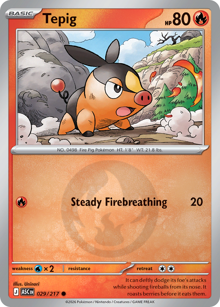 Tepig Reverse 029/217 Ascended Heroes Pokémon Card