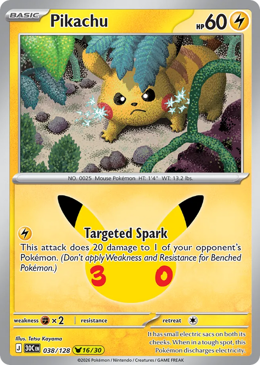 Pikachu Holofoil 038/128 30th Celebration Pokémon Card