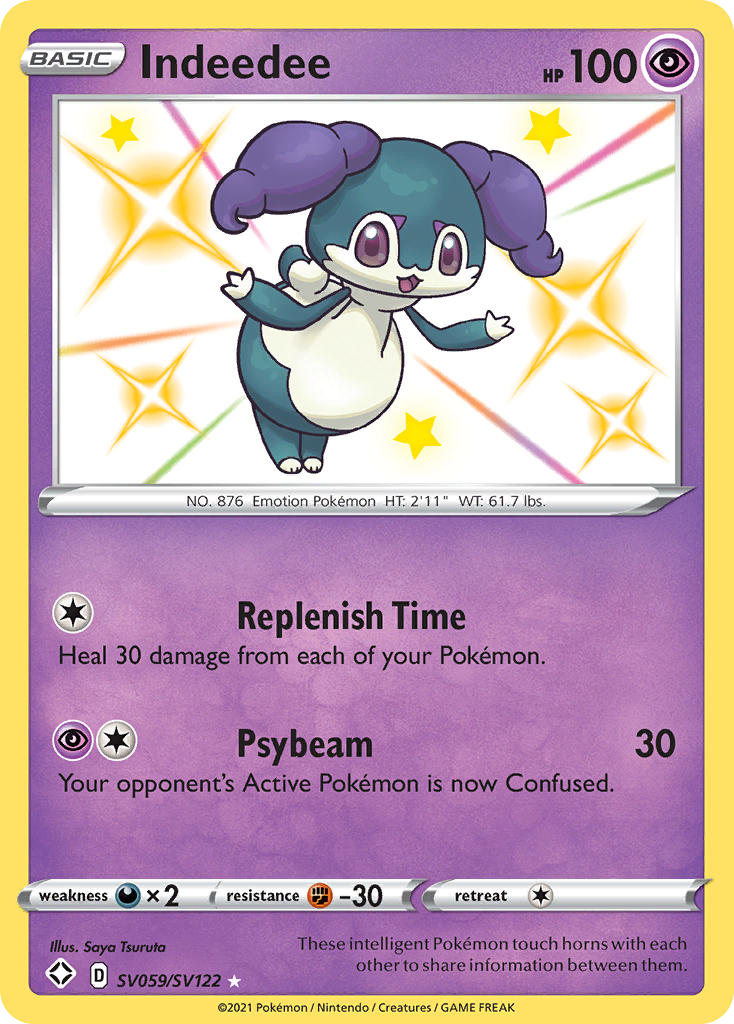 Indeedee Holo 059/122 Shining Fates Shiny Vault Pokémon Card