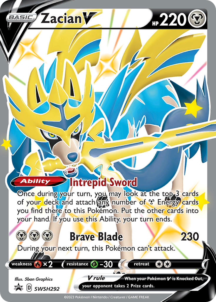 Zacian V Holo WH292/307 SWSH Black Star Promos Pokémon Card