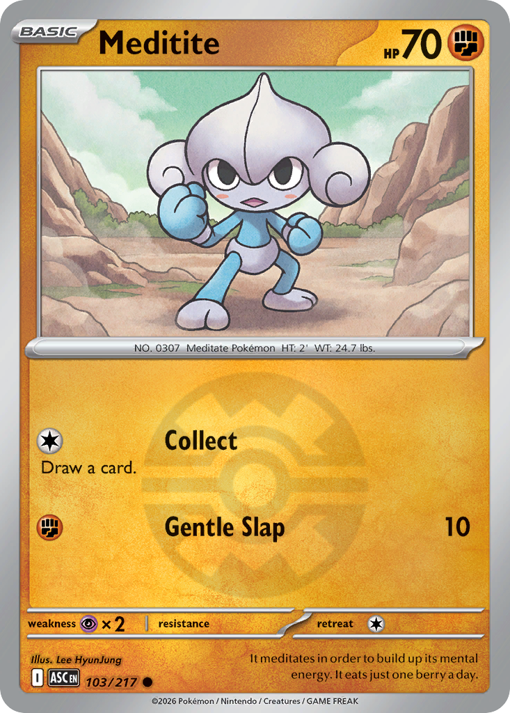 Meditite Reverse 103/217 Ascended Heroes Pokémon Card