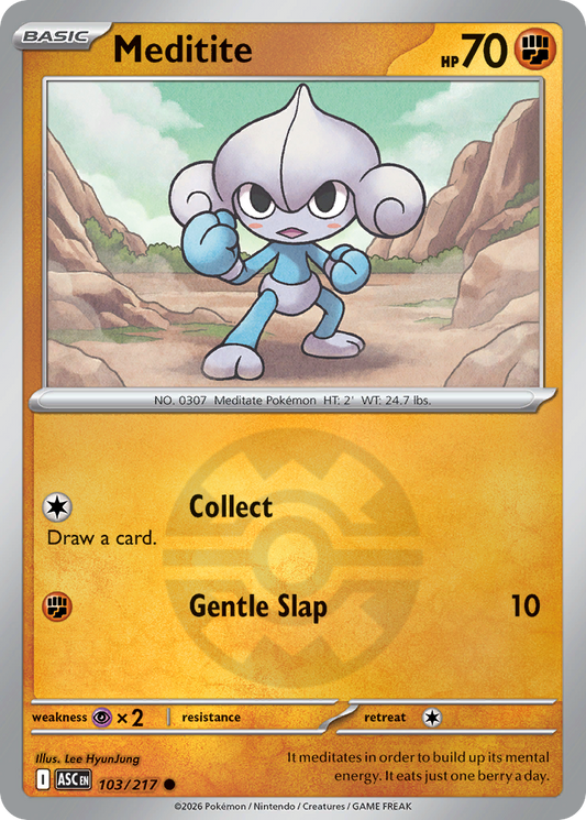 Meditite Reverse 103/217 Ascended Heroes Pokémon Card