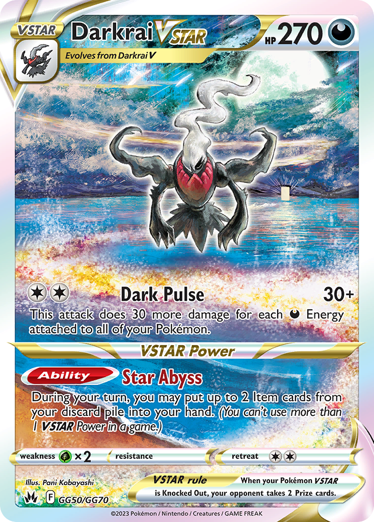 Darkrai VSTAR Holo 050/70 Crown Zenith Galarian Gallery Pokémon Card